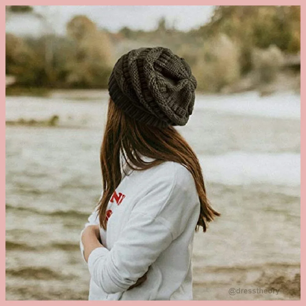 Oversize Chunky Slouchy Beanie Winter Hat Women's Acrylic Knit Ski Cap - Picture 7 of 8